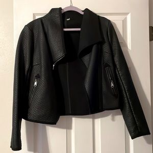 Faux leather moto jacket